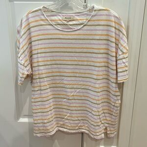 Madewell linen striped shirt, size small